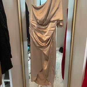 Satin one shoulder midi dress